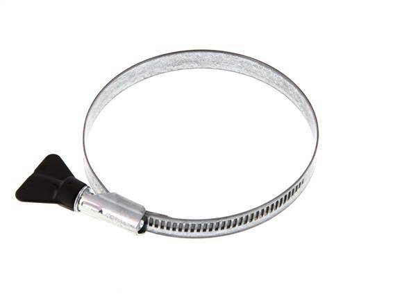 80 - 100 mm Hose Clamp with a Galvanised Steel 12 mm band With Butterfly Handle - Norma [2 Pieces]