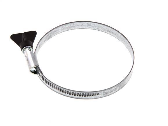 80 - 100 mm Hose Clamp with a Galvanised Steel 12 mm band With Butterfly Handle - Norma [2 Pieces]