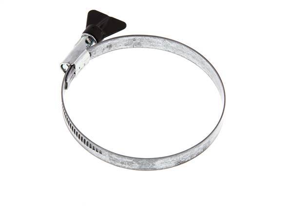 80 - 100 mm Hose Clamp with a Galvanised Steel 12 mm band With Butterfly Handle - Norma [2 Pieces]