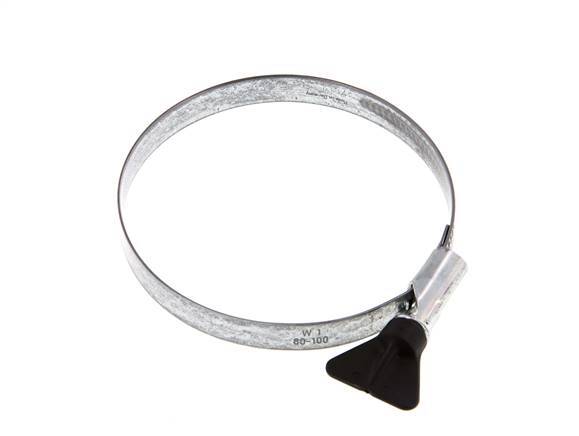 80 - 100 mm Hose Clamp with a Galvanised Steel 12 mm band With Butterfly Handle - Norma [2 Pieces]