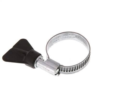 20 - 32 mm Hose Clamp with a Galvanised Steel 9 mm band With Butterfly Handle - Norma [5 Pieces]