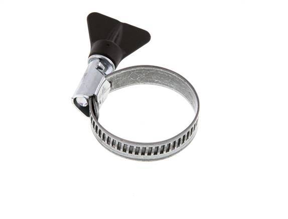 25 - 40 mm Hose Clamp with a Galvanised Steel 12 mm band With Butterfly Handle - Norma [5 Pieces]