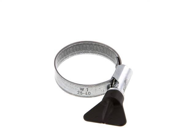 25 - 40 mm Hose Clamp with a Galvanised Steel 12 mm band With Butterfly Handle - Norma [5 Pieces]