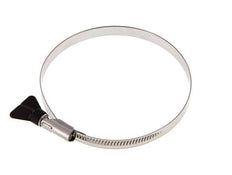 Abrazadera de manguera de 110 - 130 mm con banda de acero inoxidable 304 de 12 mm con mango de mariposa - Norma