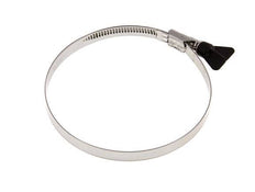 Abrazadera de manguera de 110 - 130 mm con banda de acero inoxidable 304 de 12 mm con mango de mariposa - Norma