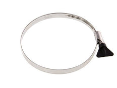 Abrazadera de manguera de 110 - 130 mm con banda de acero inoxidable 304 de 12 mm con mango de mariposa - Norma