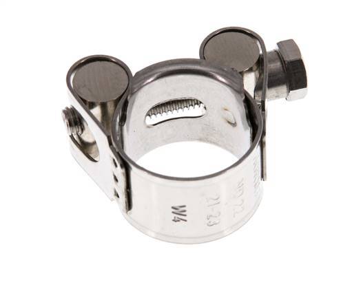 abrazadera de manguera de 21 - 23 mm con banda de acero inoxidable 304 de 18 mm - Norma