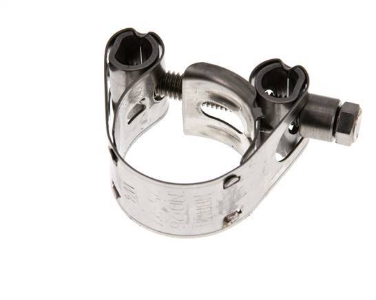 abrazadera de manguera de 25 - 27 mm con banda de acero inoxidable 304 de 18 mm - Norma