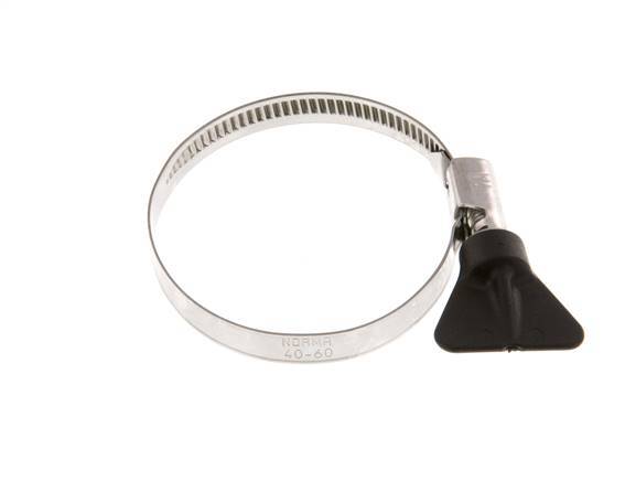40 - 60 mm Hose Clamp with a Stainless Steel 304 9 mm band With Butterfly Handle - Norma [2 Pieces]