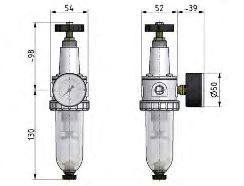 Filtro-regulador G3/8'' 900l/min 0,5-10,0bar/7-145psi Jaula de protección Estándar 1