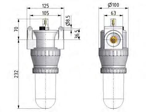Lubricador G1 1/2'' Policarbonato Estándar 5