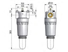 Lubricador G1 1/4'' Policarbonato Estándar 8