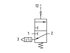 Válvula 3/2 G3/8 accionada neumáticamente 900 l/min Multifix 1