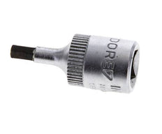 inserción de pasador largo de 1/4" Gedore de 28 mm para tornillos de cabeza hueca hexagonal de 3 mm