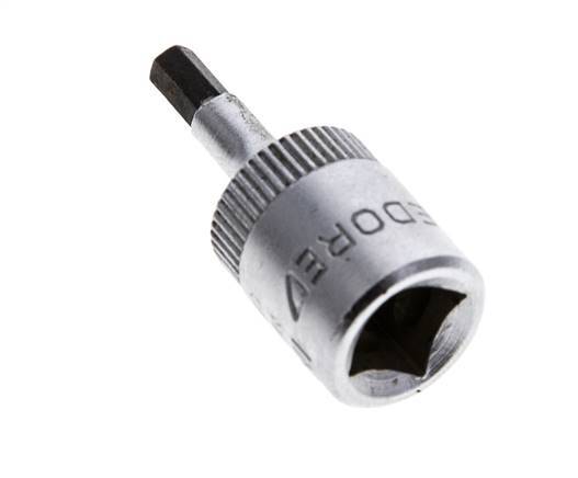 inserción de pasador largo de 1/4" Gedore de 28 mm para tornillos de cabeza hueca hexagonal de 3 mm