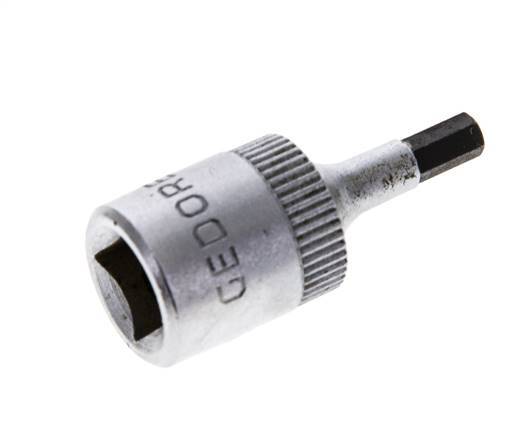 inserción de pasador largo de 1/4" Gedore de 28 mm para tornillos de cabeza hueca hexagonal de 3 mm