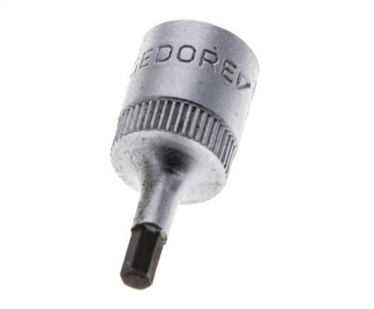 inserción de pasador largo de 1/4" Gedore de 28 mm para tornillos de cabeza hueca hexagonal de 3 mm