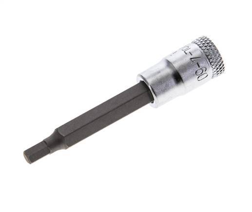 inserción de pasador largo de 1/4" Gedore de 60 mm para tornillos de cabeza hueca hexagonal de 4 mm