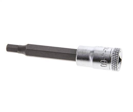 inserción de pasador largo de 1/4" Gedore de 60 mm para tornillos de cabeza hueca hexagonal de 4 mm