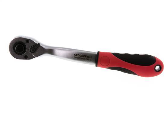carraca angular roja de 1/2" con palanca de cambio de dirección