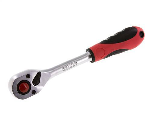 carraca roja Gedore de 1/2" con palanca de cambio y botón de bloqueo