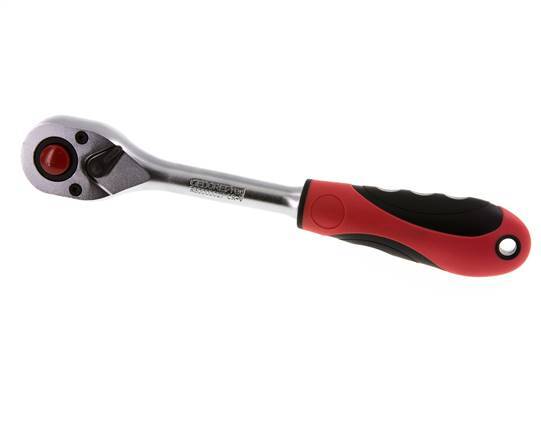 carraca roja Gedore de 1/2" con palanca de cambio y botón de bloqueo