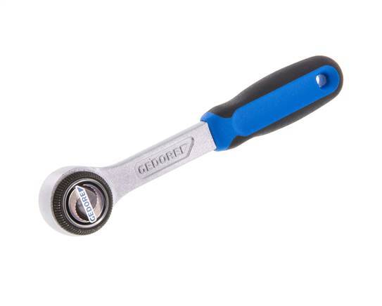 carraca Gedore de 1/4" con palanca metálica de cambio de dirección