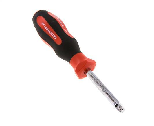 1/4" (6,3 mm) Empuñadura cuadrada roja Gedore con bloqueo de bola
