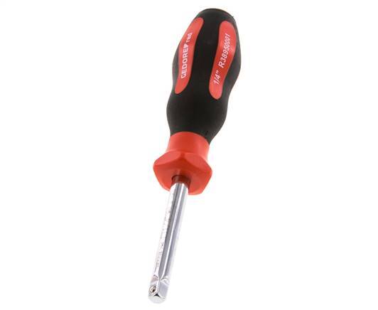 1/4" (6,3 mm) Empuñadura cuadrada roja Gedore con bloqueo de bola