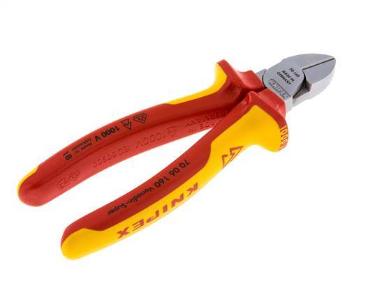 Alicates de corte diagonal Knipex 160 mm VDE probado hasta 1000V