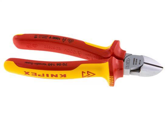 Alicates de corte diagonal Knipex 160 mm VDE probado hasta 1000V