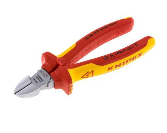 Alicates de corte diagonal Knipex 160 mm VDE probado hasta 1000V