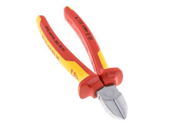 Alicates de corte diagonal Knipex 180 mm VDE probado hasta 1000V