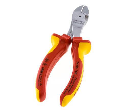Alicates de corte diagonal Knipex 160 mm VDE probado hasta 1000V