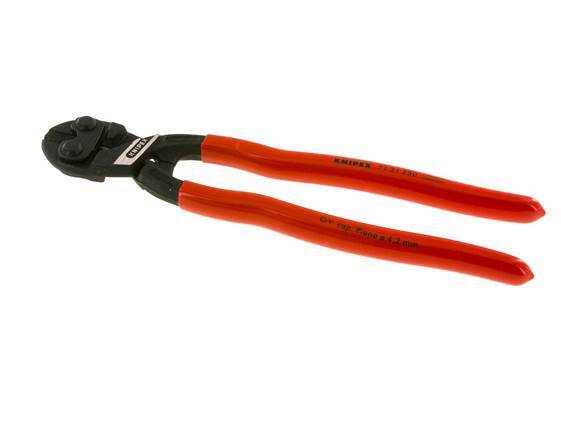 Alicates de corte de pernos Knipex 250 mm Mangos recubiertos de plástico con rebaje