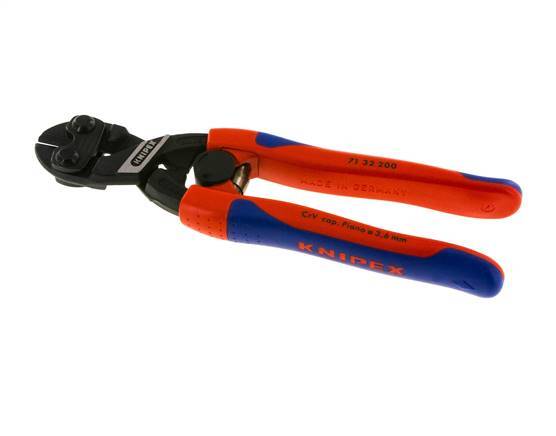 Alicates de corte de pernos Knipex 200 mm mangos de 2 componentes con receso