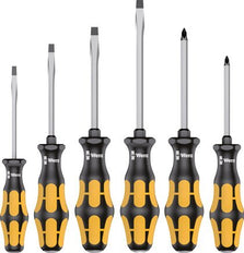 Juego de destornilladores Kraftform Plus 900 de 6 piezas para tornillos de ranura y de estrella de Wera
