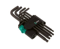 Wera Juego de llaves Allen TORX TX8 a TX40 de 9 piezas con cabeza esférica