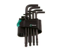 Wera Juego de llaves Allen TORX TX8 a TX40 de 9 piezas con cabeza esférica