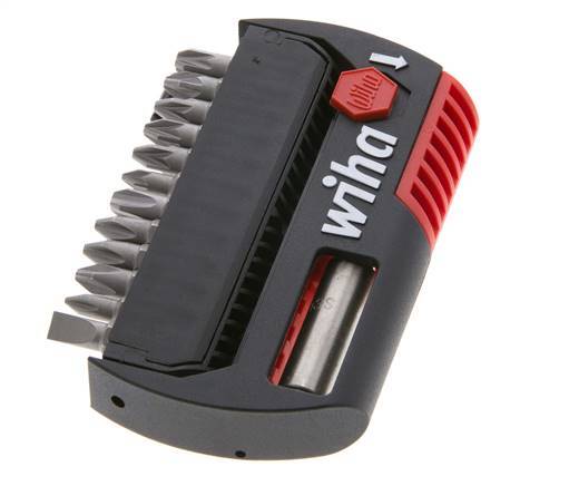 Surtido de puntas ranuradas/alicates/perforadoras de 13 piezas de Wiha con portapuntas
