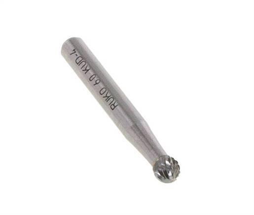 Fresa de carburo KUD redonda/globular de 6 mm
