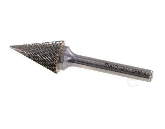 Fresa de metal duro SKM con forma de cono puntiagudo de 16 mm