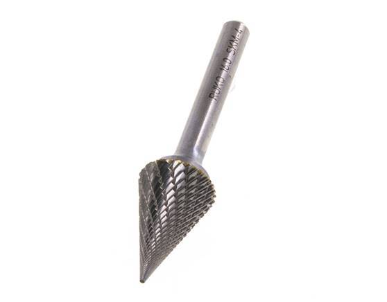 Fresa de metal duro SKM con forma de cono puntiagudo de 16 mm