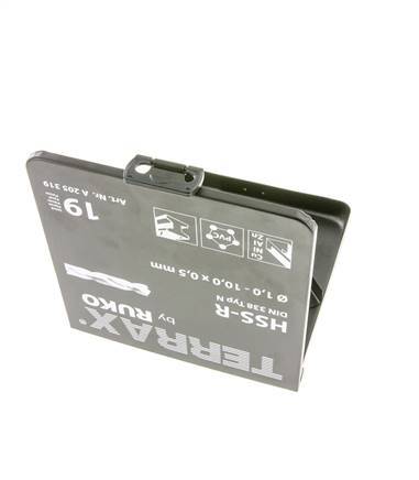 juego de brocas helicoidales de 19 piezas DIN 338 N HSS-R 1 - 10 mm