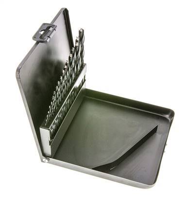 juego de brocas helicoidales de 19 piezas DIN 338 N HSS-R 1 - 10 mm
