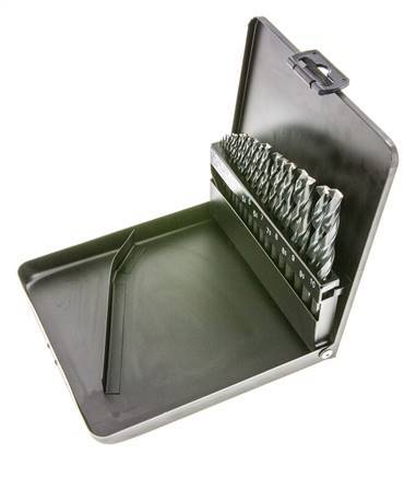 juego de brocas helicoidales de 19 piezas DIN 338 N HSS-R 1 - 10 mm