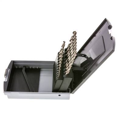 juego de brocas helicoidales de 19 piezas DIN 338 N HSS-G 1 - 10 mm