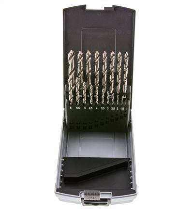 juego de brocas helicoidales de 19 piezas DIN 338 N HSS-G 1 - 10 mm