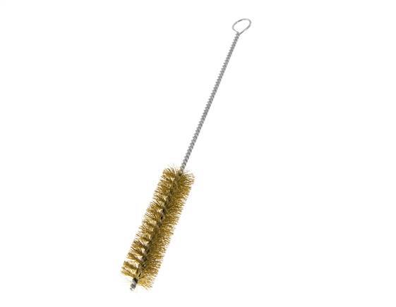 Cepillo de tubo con ojal de 25 mm de alambre de latón corrugado