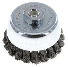 Cepillo de copa de 90 mm (M 14X2) Alambre de acero de 0,5 mm (20xtrenzado)